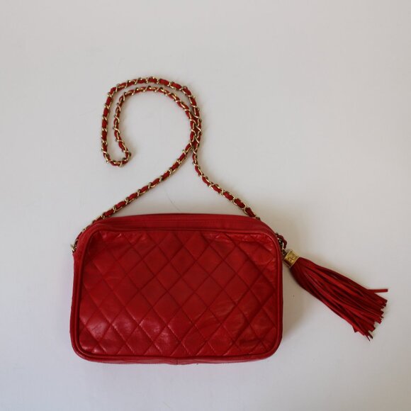 Chanel Tassel Bag Red Lambskin & Gold-Tone Metal - Picture 8 of 11